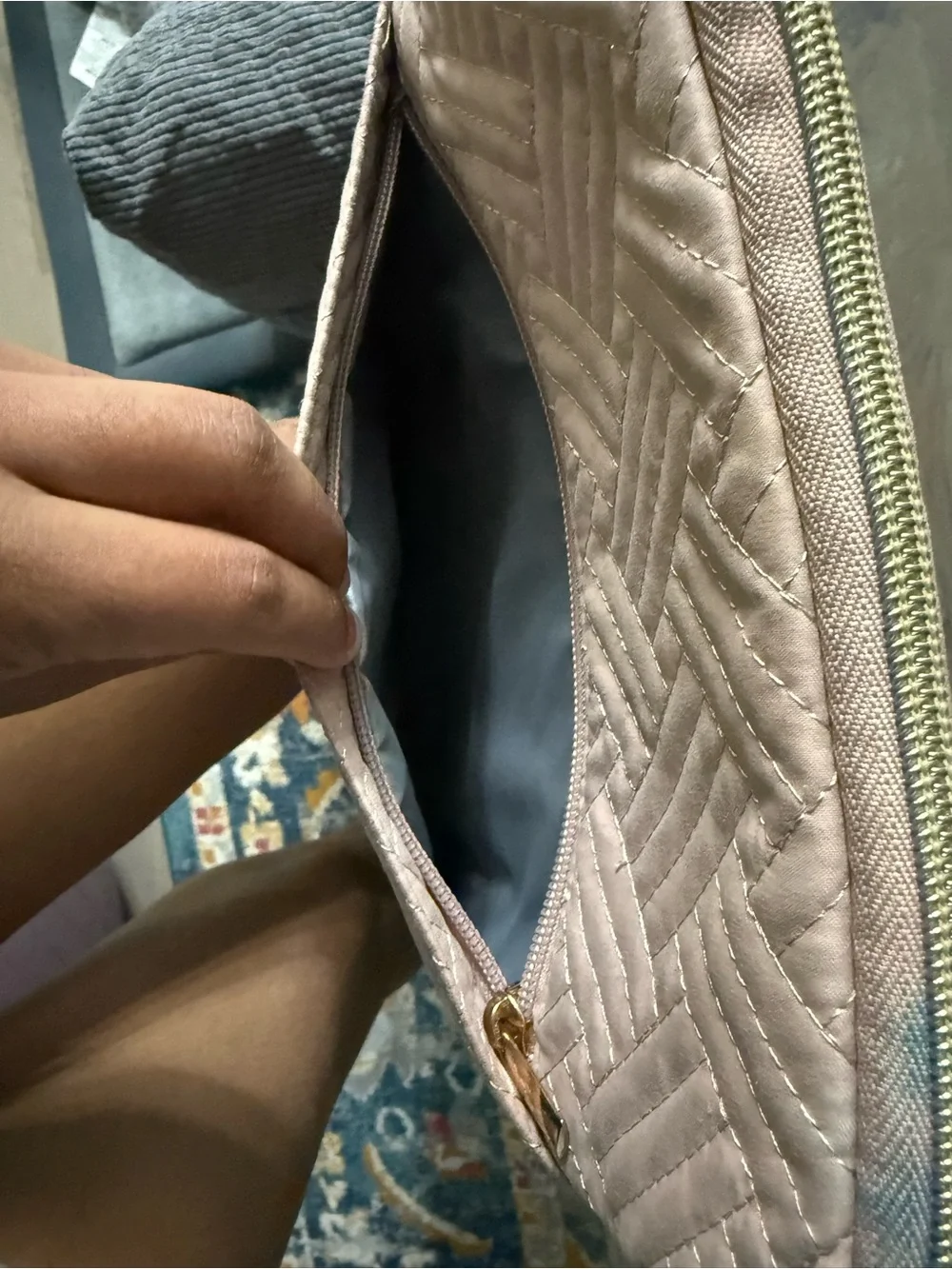 Quilted Light Pink Laptop Sleeve